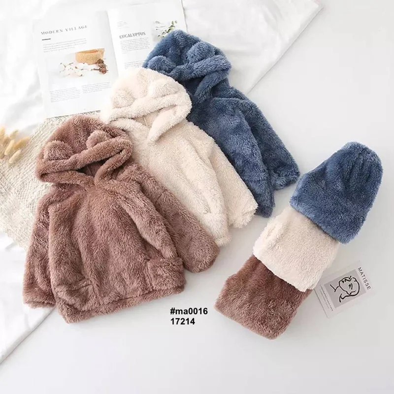 ست هودي و شلوار تدي گرم