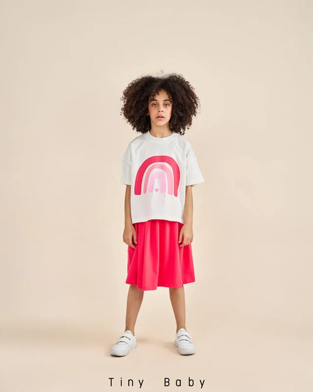 ست کراپ و دامن رنگین کمان