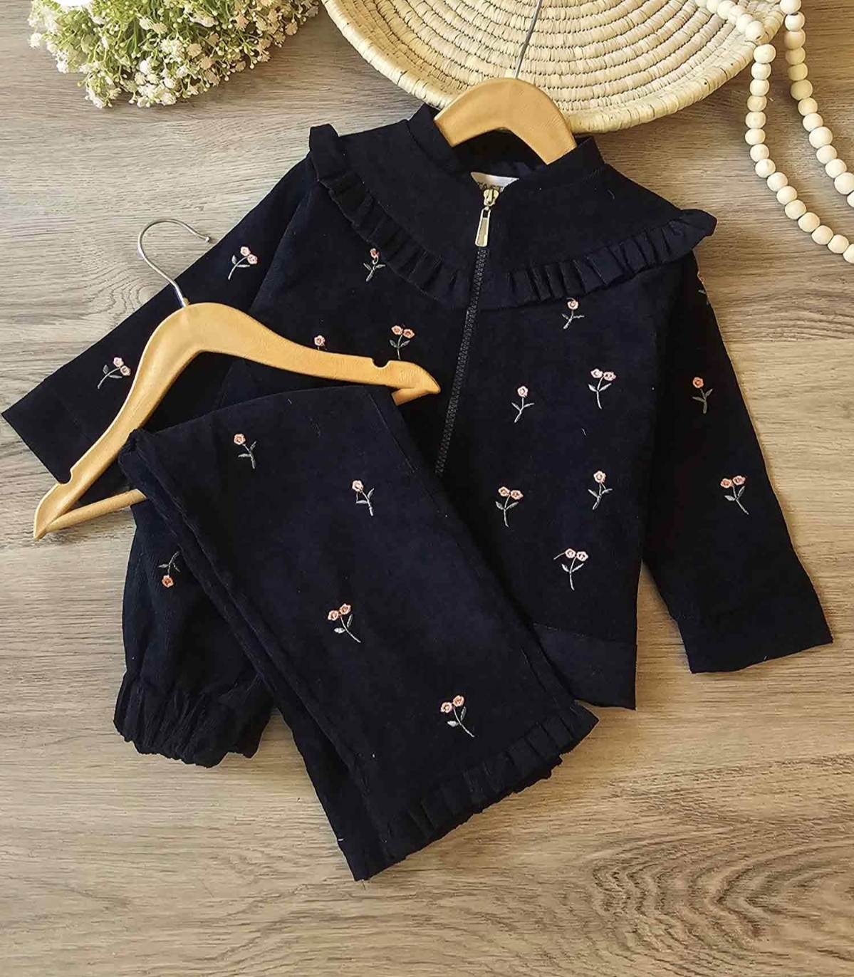 ست سویشرت و شلوار مخمل دخترانه بهاری